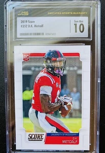 2019 Score D.K. Metcalf Rookie #352 CSG 10 Gem MT Seattle Seahawks - Picture 1 of 2