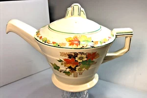 GRINDLEY English Art Deco Tea Pot / Coffee Pot Creampetal Autumn Pattern - Picture 1 of 16