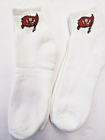 NFL Tampa Bay Buccaneers Men's Ankle Socks Size 10-13 (2 Pairs) White Cover
