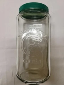 Golden Harvest Large Canister 9.25 Inch Glass with Green Lid - Picture 1 of 8