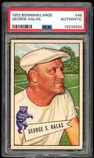 George Halas Rookie Card 1952 Bowman Large #48 PSA Authentic