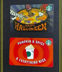 🇨🇦 CANADA 2023 HALLOWEEN & PSL ( BARCODE ) GIFT CARD — LOT OF 2 CARDS - NEW - Picture 1 of 2