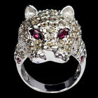 Marquise Rhodolite Sapphire Gemstone 925 Sterling Silver Tiger Jewelry Ring Size