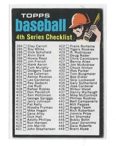 Tarjeta de béisbol Topps 1971 cuarta serie lista de verificación limpia #369 1971 Topps limpia excelente+  - Imagen 1 de 2