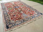 Drobny kolorowy vintage turecki serapii ręcznie tkany orientalny dywan dywan 8'6 "x13'1"