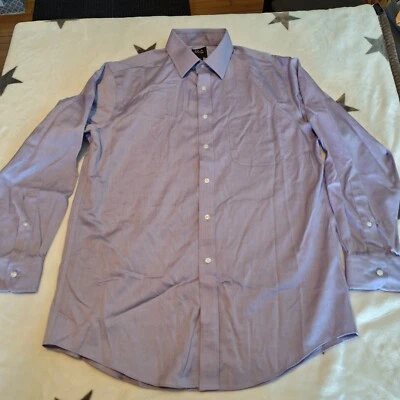 Jos. A. Bank Men's Tailored Fit Traveler Dress Shirt 16 - 32 100% Cotton Purple - Image 1 of 4