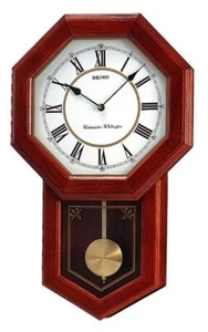 Seiko Wood Oak Finish Westminster Chime Pendulum Wall Clock QXH110B, SCRUFFY BOX - Picture 1 of 17