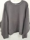 FLX Womans Cropped Pullover Sweatshirt Side Zippers Gray Size 2X Lite Fade Spot