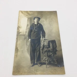 RPPC Studio Portrait U.S.S. Viking Sailor - Picture 1 of 3