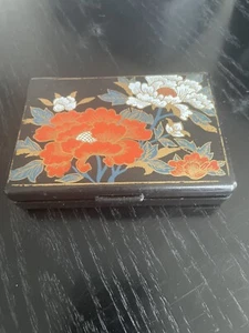 Astuccio porta fazzoletti vintage anni 80 specchio trucco compatto viaggio asiatico floreale - Foto 1 di 8
