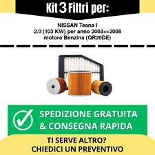 Kit Tagliando 3 Filtri per NISSAN Teana I 2.0 103 kw anno 2003<>2008