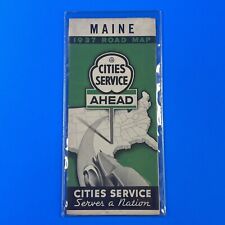 RARE Vintage 1937 CITIES SERVICE Maine ROAD MAP - NOS