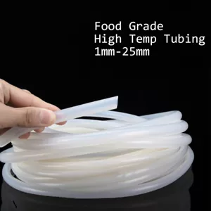 Silicone Hose Food Grade High Temperature Hose White All Sizes 1 Metre - Picture 1 of 7