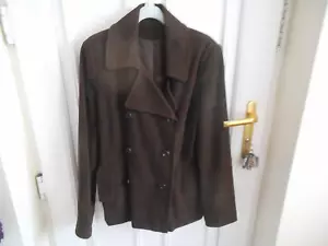 BERKERTEX LADIES DARK CHOCOLATE BROWN JACKET-COTTON BLEND VELOUR OUTER SIZE 14 - Picture 1 of 4