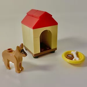 LEGO Dog House Kennel & Dog Figure Bowl Bone Biscuit Treat Bundle Custom Set - Picture 1 of 6