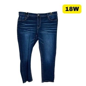 Beautiful Denim Capri Jeans 18W Curvy Blue Pants Stretch - Picture 1 of 15