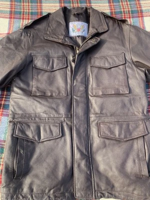 Vintage Cooper Leather US Army Field Jacket Mens Large Full Zip Military Outdoor - Image 1 of 4