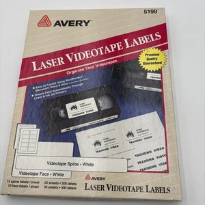 Etiquetas láser cinta de video Avery # 5199- 8 1/2 x 11- 50 hojas en total LEER - Imagen 1 de 2