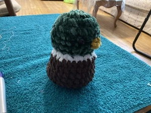 Hand Crochet Velvet Squishy Pocket Mallard Duck - Picture 1 of 1