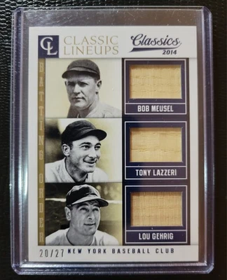 Taco usado 2014 Classics MURDERS ROW BOB MEUSEL TONY LAZZERI LOU GEHRIG jogo 20/27 - Imagem 1 de 4