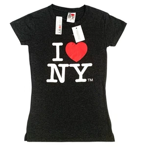 I Heart NY Women's Size Small Round Neck T-Shirt Heather Gray Cotton Blend NWT - Picture 1 of 9