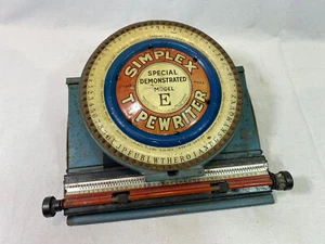 Toy Typewriter Simplex Demonstrated Model E Early 1900s - Picture 1 of 7