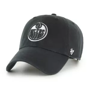 Edmonton Oilers NHL Black-White '47 Clean Up Hat - Picture 1 of 2