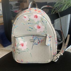 Guess Pandore Backpack Cement Multi color Floral Backpack Preowned