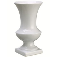 9.8"Hx5.5"W Ceramic Footed Urn -White
