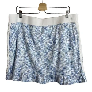 Izod Golf Blue White Stretch Women's size XXL Flounce Hem Skort Skirt Pockets - Picture 1 of 8