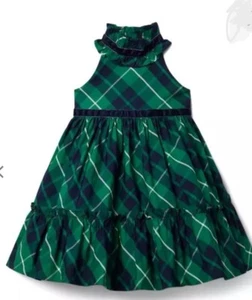 Janie and Jack Dress Holiday Tartan Christmas Green Plaid Size Girls 6 NEW $114 - Picture 1 of 5