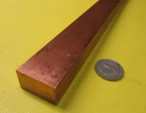 182 Copper Bar 5/8" Thick x 1.0" Wide x 3 Foot Length - Picture 1 of 12