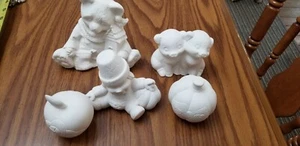 5 piezas 2 manzanas, cerdos. Oso, espantapájaros. * Bisque de cerámica listo para pintar - Imagen 1 de 12