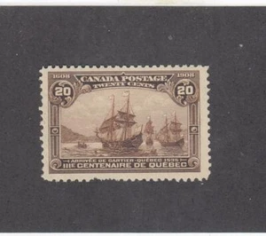 CANADÁ (MK3413) # 103 VF-MH 20cts 1608-1908 CARTIER'S ARRIING CAT VALOR $400 - Imagen 1 de 1