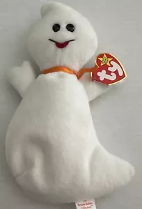 1995 SELTENES & PENSIONIERTES TY BEANIE BABY ~ SPOOKY THE HALLOWEEN GHOST 8 ZOLL SPIELZEUG ~ MIT ETIKETT - Bild 1 von 5