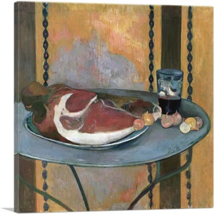 ARTCANVAS Still Life with Ham 1889 Canvas Art Print by Paul Gauguin - Picture 1 of 11