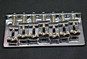 7-String Plate Style Bridge - Chrome - No Hardware - Un Notched - Picture 1 of 4