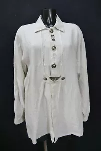 Trachtenhemd Leinenhemd schwer Imperial Landhaus Rüschen und Edelweiss Gr.L 41 - Bild 1 von 4