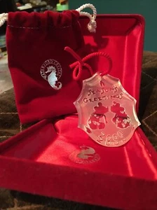 Waterford Crystal 2000 Disney Mickey Minnie Mouse Seasons Greeting Xmas Ornament - Picture 1 of 5
