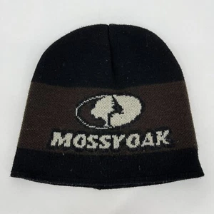 Mossy Oak Beanie Men's One Size Black Tree Logo Hunting Outdoors Knit - Picture 1 of 5