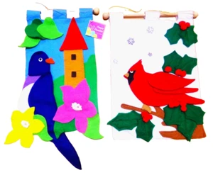 2 NUEVAS BANDERAS DE BANDERA GREENBRIER CARDINAL DE NAVIDAD Y PÁJARO DE PRIMAVERA VARILLA DE MADERA - Imagen 1 de 2