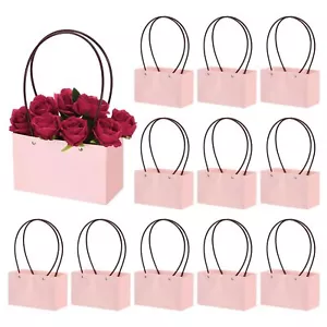 Paper Flower Gift Bags 12 Pcs Paper Bouquet Flower Gift Bag with Handle Recta... - Picture 1 of 6