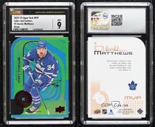2022 Upper Deck MVP Colors and Contours Green /20 Auston Matthews #5 CSG 9 Mint