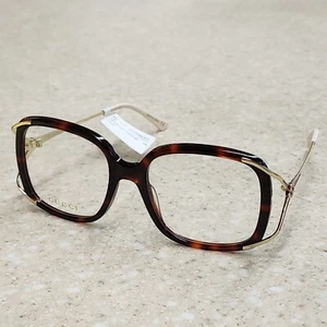 Gucci Optical Eyeglasses Havana / Gold Frames GG0648O 002 55 19-130 - Picture 1 of 5