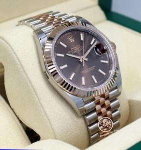 Rolex Datejust 41mm 126331 Jubilee 18K Rose Gold /SS Chocolae Dial Watch *UNWORN - Picture 1 of 11