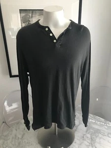 Men s Jack Spade Charcoal Gray Cotton Long Sleeve Henley Shirt Sweater XL - Picture 1 of 10