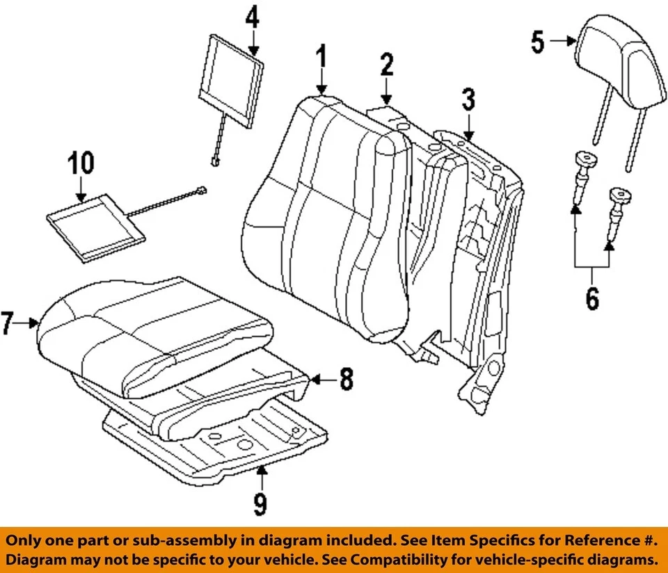 Dodge Chrysler OEM 14-15 Durango Asiento Delantero-Reposacabezas Reposacabezas 5PN14DX9AA Foto 1 de 1