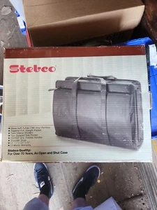 Vintage Stebco Black Leather Briefcase Attache,Handles & Shoulder Strap V14-112 - Picture 1 of 7
