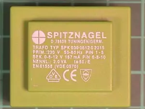 1 x SPITZNAGEL SPK030 2.0VA PCB Transformer 0-230V In, 0-6-12V Out at 167mA - Picture 1 of 4