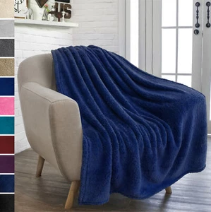 Soft Fuzzy Warm Cozy Throw Blanket with Fluffy Sherpa Fleece for Sofa Couch Bed - Picture 1 of 102